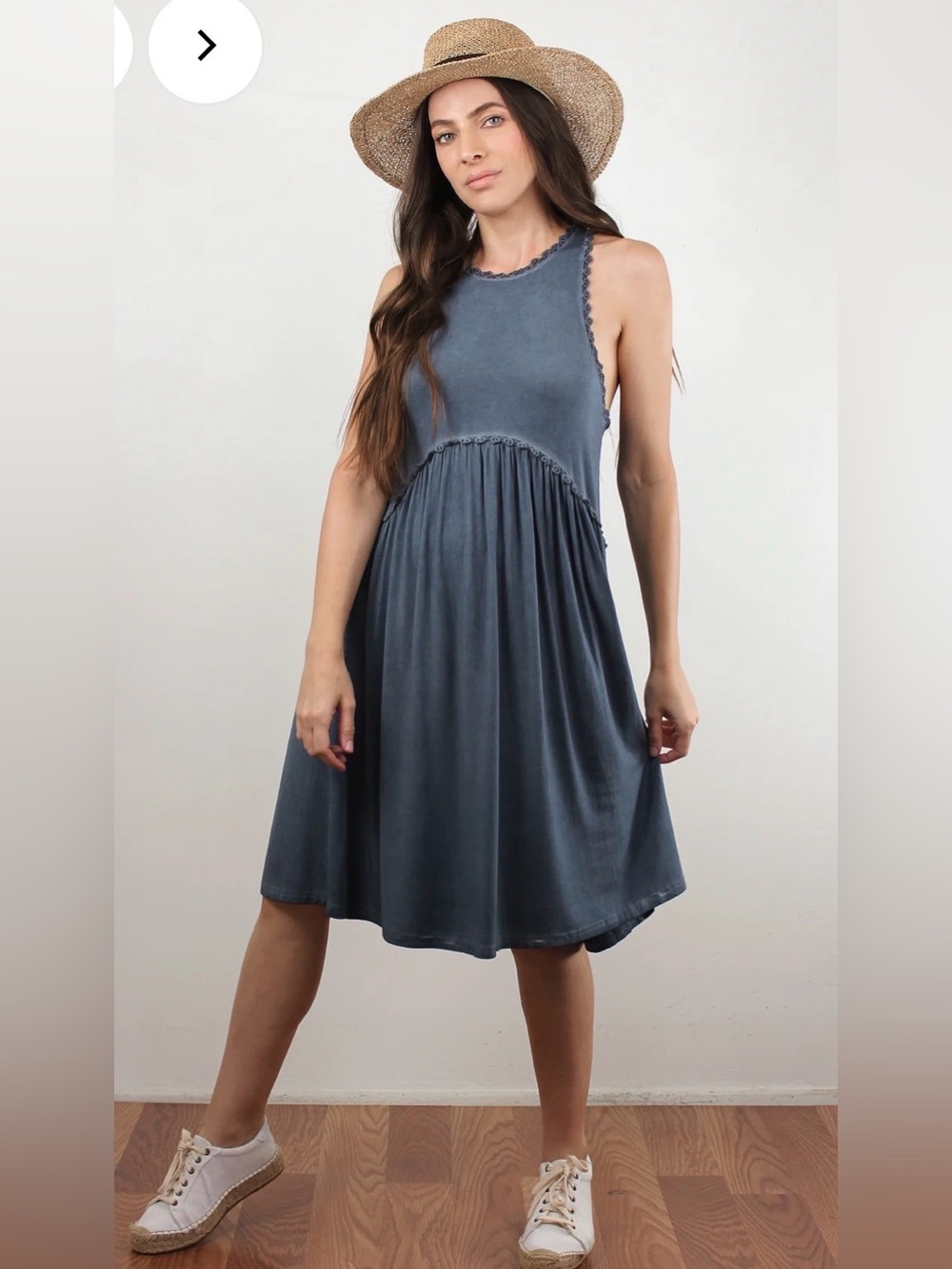 POL Lace Trim Racerback Beckah Dress Sz M